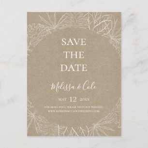 Hiver rustique   Carte de sauvegarde de date Kraft