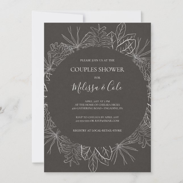 Hiver rustique | Couples de charbon Invitation de  (Devant)