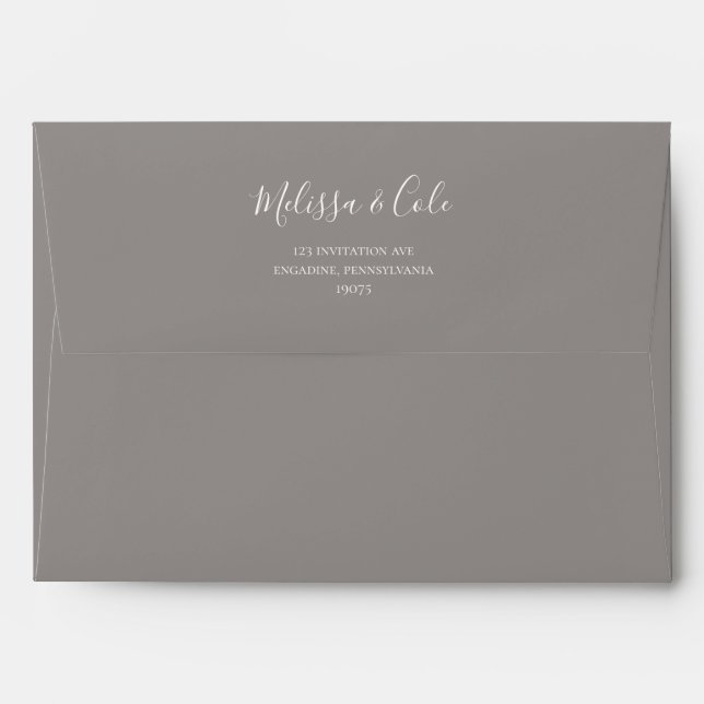 Hiver rustique | Enveloppe Faire-part de mariage g (Dos (Haut rabat))