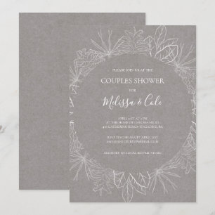 Hiver rustique   Invitation de douche pour couples