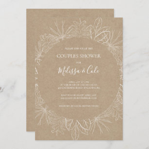 Hiver rustique   Kraft Couples Shower Invitation