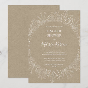 Hiver rustique Kraft Lingerie Shower Invitation
