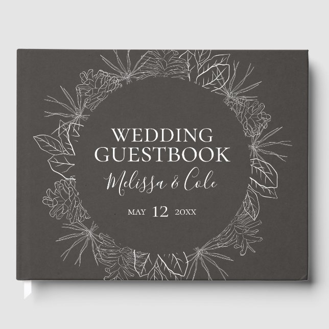 Hiver rustique | Livre d'invité du Mariage de char (Recto)