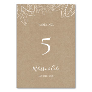 Hiver rustique   Numéro de table Kraft