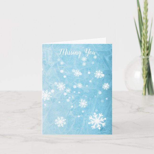 Hiver Snowflakes Personal Missing You Serif Texte (Devant)