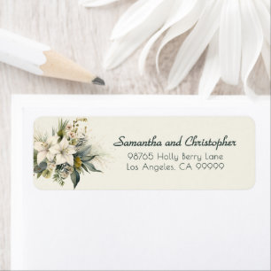 Hiver Vacances aquarelle Floral Adresse personnali