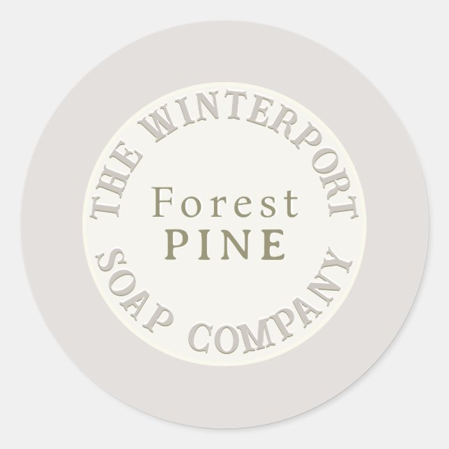 Hiver Woods Pine Bough et Cone Soap Étiquette (Devant)