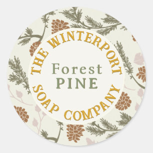 Hiver Woods Pine Bough et Cone Soap Étiquette