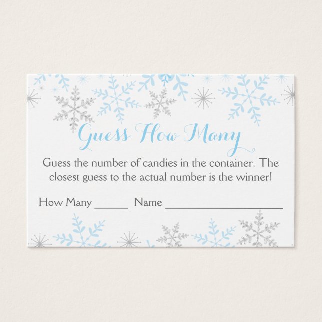 Hivernal Baby Boy Shower Devinez Combien De Jeu (Devant)