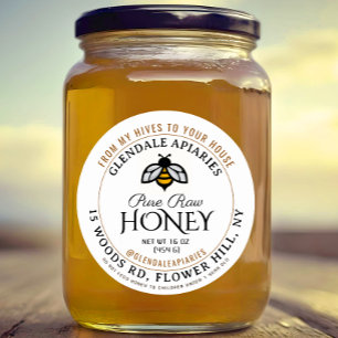 Hives to House Pure Raw Honey Honeybee Sticker    