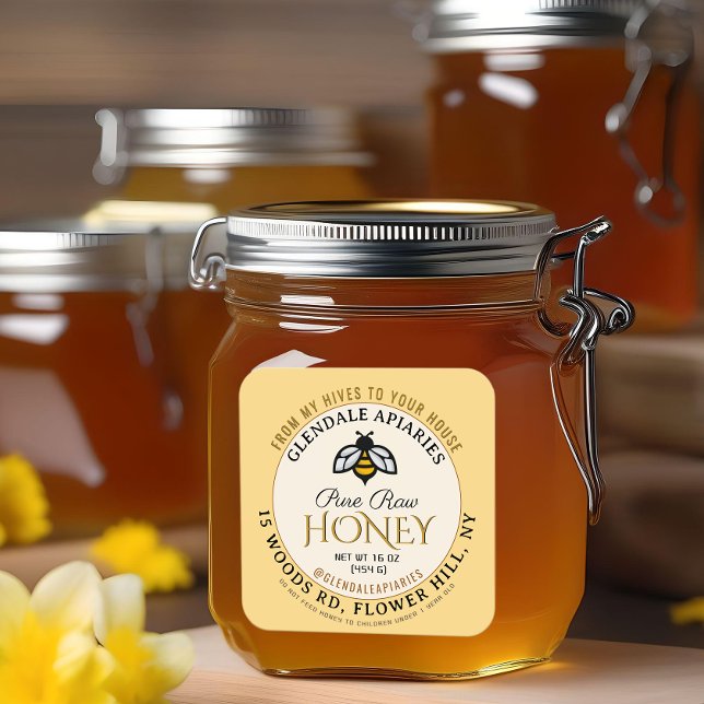 Hives to House Pure Raw Honey Honeybee Sticker     (Creator Uploaded)