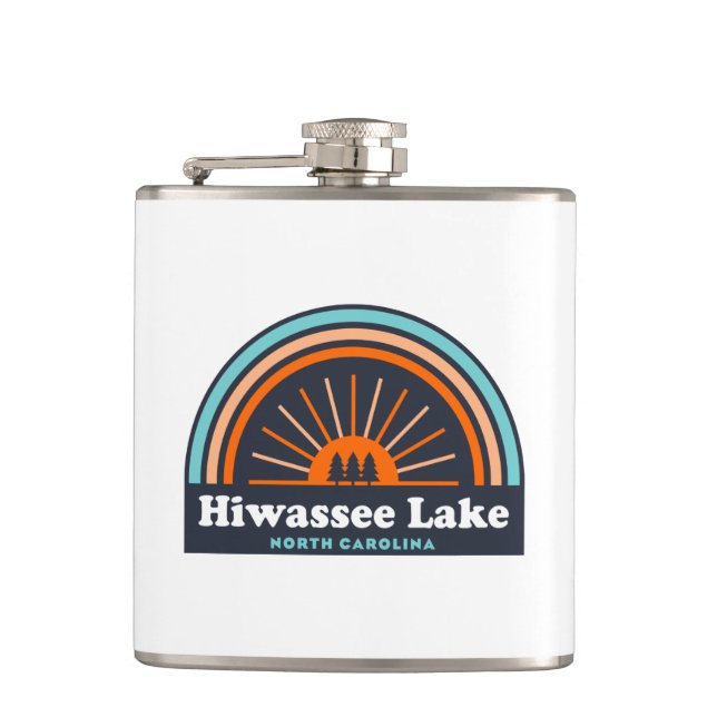 Hiwassee Lake North Carolina Rainbow Hip Flask (Front)