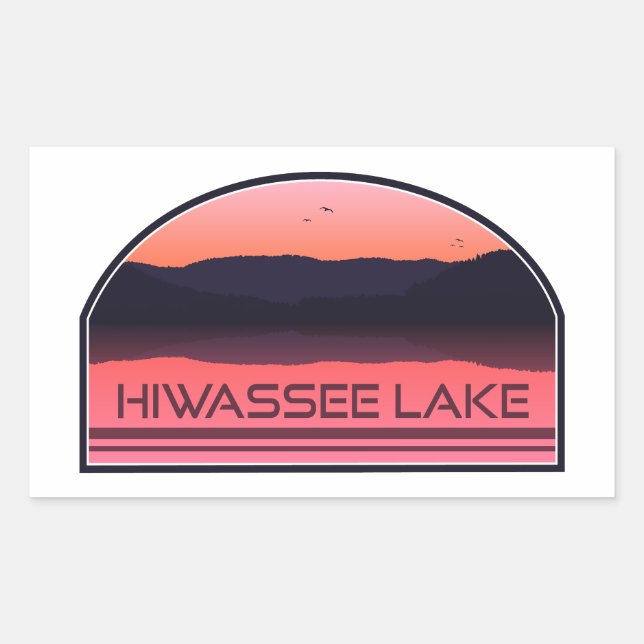 Hiwassee Lake North Carolina Red Sunrise Sticker (Front)