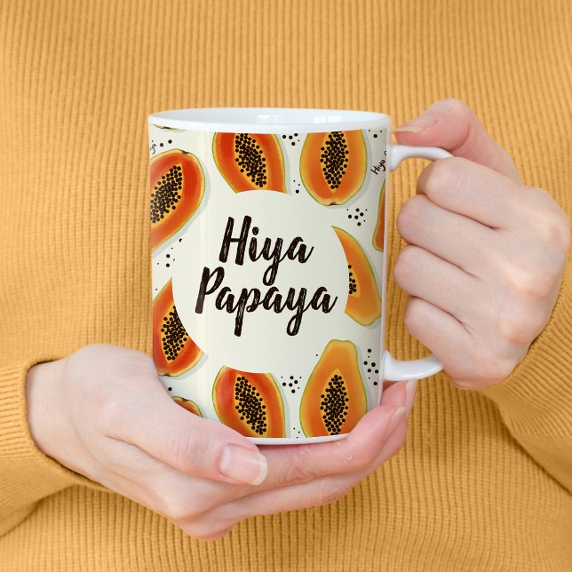 Hiya Papaya Pattern Coffee Mug (Hiya Papaya Fruit Pattern Tall Mug)