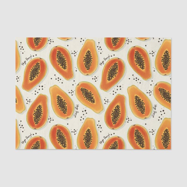 Hiya Papaya Pattern  Tissue Paper (Front)
