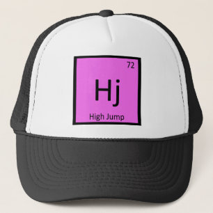 Hj - High Jump Track and Field Chemistry Symbol Trucker Hat