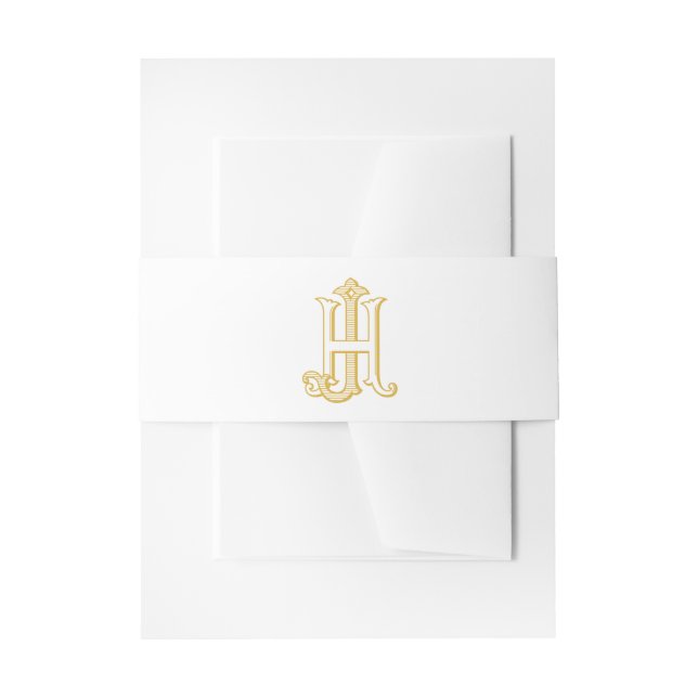 HJ monogram or JH monogram belly band Invitation Belly Band (Front Example)