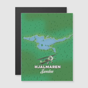 Hjälmaren Sweden map travel poster
