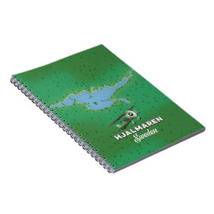 Hjälmaren Sweden map travel poster Notebook