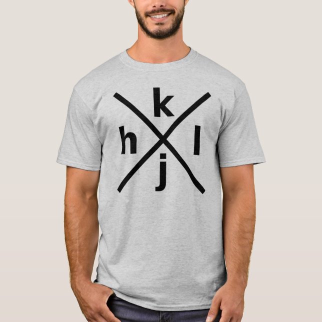 hjkl for Hardcore Vi/Vim Hackers - Grey T-Shirt (Front)
