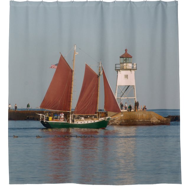 Hjordis & Grand Marais Light shower curtain (Front)