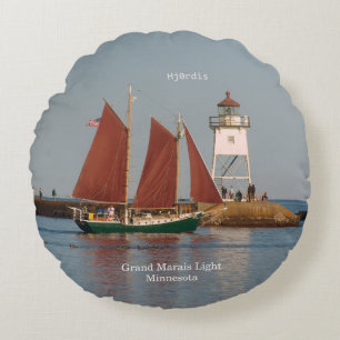 Hjordis & Grand Marias Light round pillow