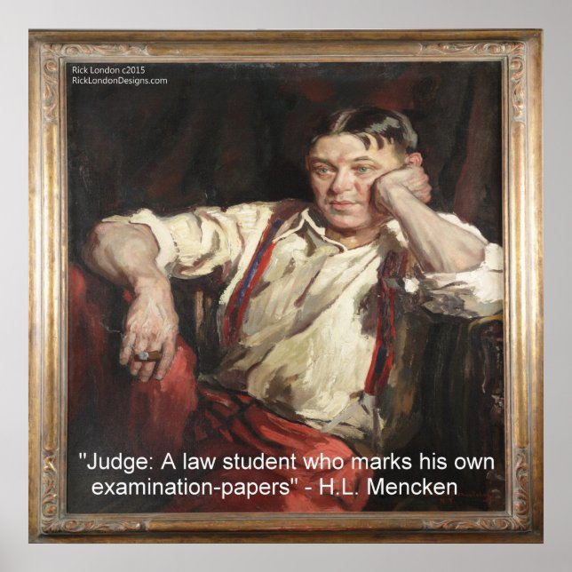 HL Mencken Graphic & Citation Sur Affiche Des Juge (Devant)