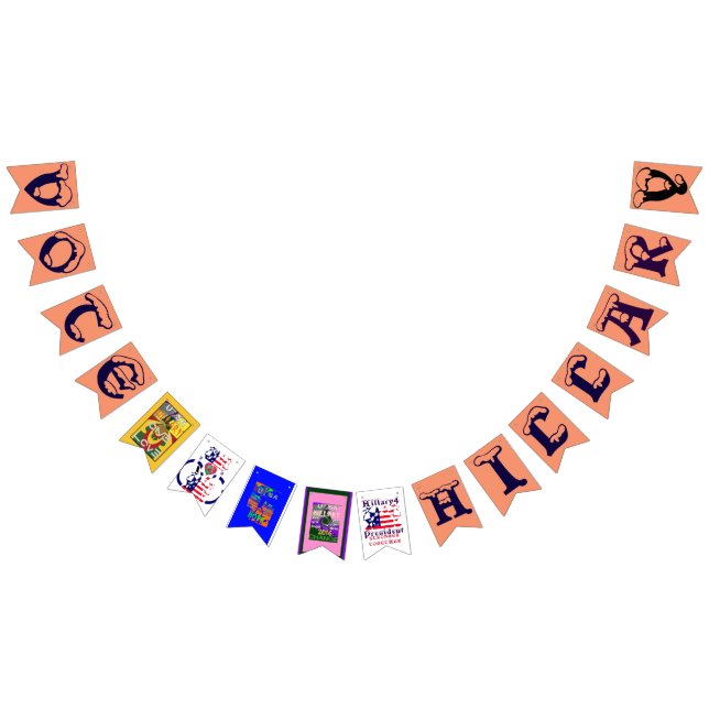 Hllary USA for President we are stronger together Bunting Flags (All)