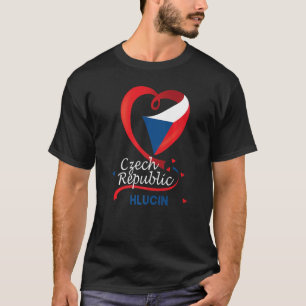 Hlucin Czech Republic Heart Flag Lion Coat Of Arm  T-Shirt