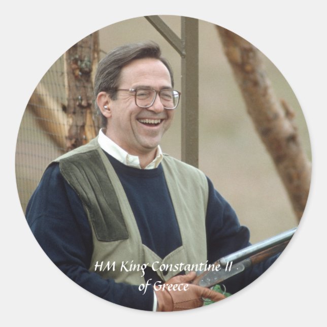 HM King Constantine II of Greece Classic Round Sticker (Front)