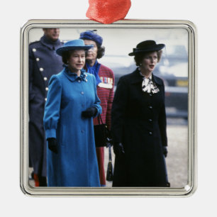HM Queen Elizabeth II-Margaret Thatcher Metal Ornament