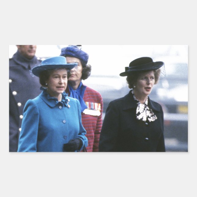 HM Queen Elizabeth II-Margaret Thatcher Sticker (Front)