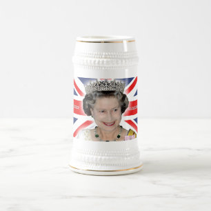 HM Queen Elizabeth II - Pro photo Beer Stein