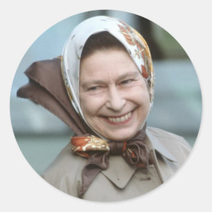HM Queen Elizabeth II-Windsor 1983 Classic Round Sticker