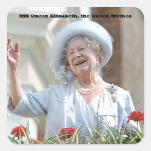 HM Queen Elizabeth, the Queen Mother 1990 Square Sticker
