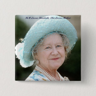 HM Queen Elizabeth, The Queen Mother Berlin 1987 2 Inch Square Button