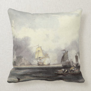 HM Ships Imogene and Andromache passing the Batter Throw Pillow