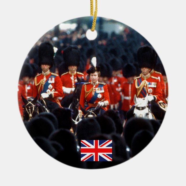 HM The Queen Elizabeth II Prince Philip London Ceramic Ornament (Front)