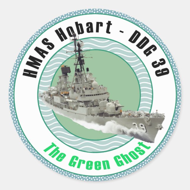 HMAS Hobart DDG 39 Classic Round Sticker (Front)