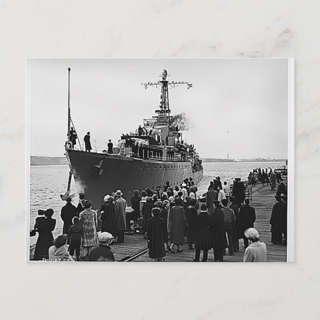 HMCS Nootka leaving Halifax for Korea Postcard (Front)