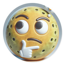 Hmm…– Emoji Autocollant Pickleball Pensif