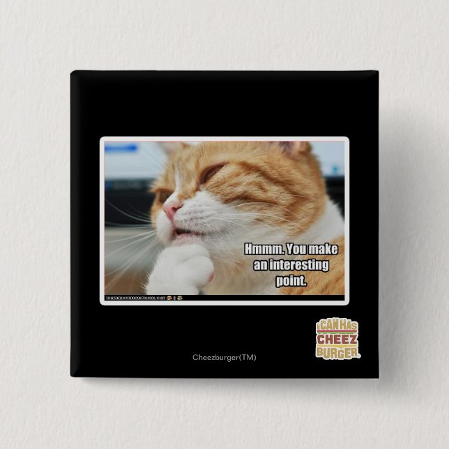 Hmmm. 2 Inch Square Button (Front)