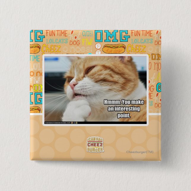 Hmmm. 2 Inch Square Button (Front)