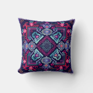 Hmong Brocade Pattern Throw Pillow