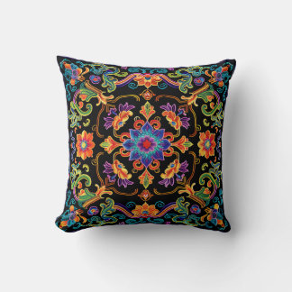 Hmong Brocade Pattern Throw Pillow