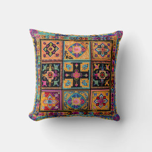 Hmong Brocade Pattern Throw Pillow