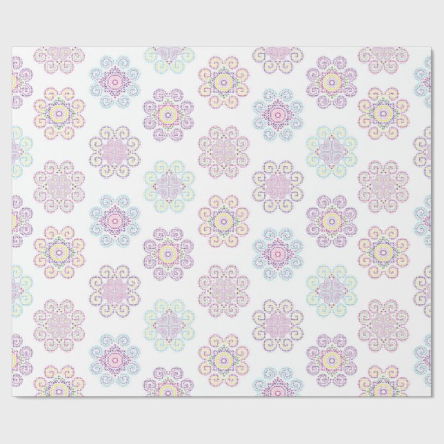 Hmong Inspired Bright Colour (X-Large) Design Wrapping Paper (Flat)
