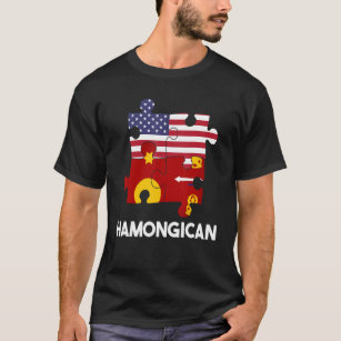 Hmong Miao Flag Day Proud America Puzzle Dna Mix B T-Shirt