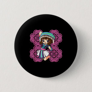 Hmong miao hmoob girl woman princess strong 2 inch round button