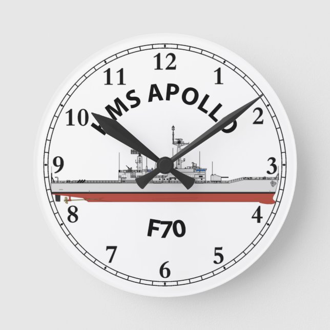 HMS APOLLO - F70 - LEANDER ORIG ROUND CLOCK (Front)
